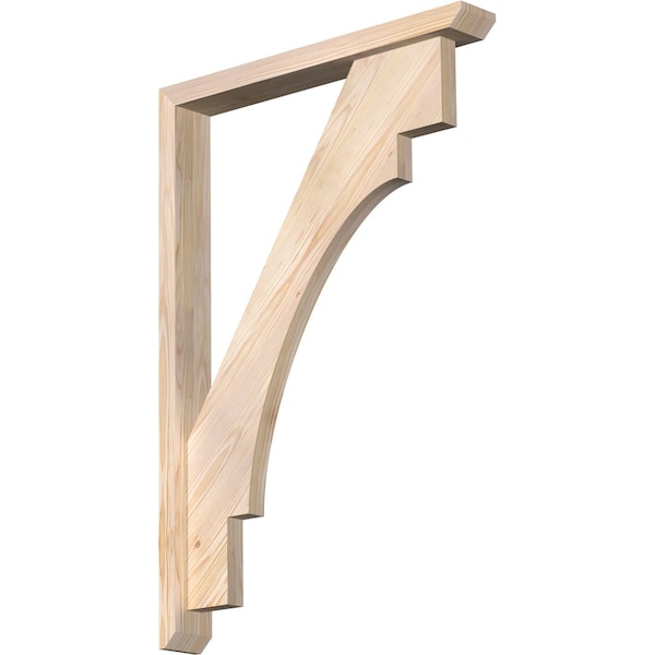 Ekena Millwork Merced Slat Smooth Bracket w/ Offset Brace, Douglas Fir, 3 1/2"W x 26"D x 38"H BKT0402X26X38MRC06SDF - main